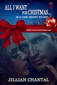 abstract Christmas background with decoration and silhouette of city