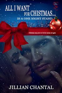 abstract Christmas background with decoration and silhouette of city